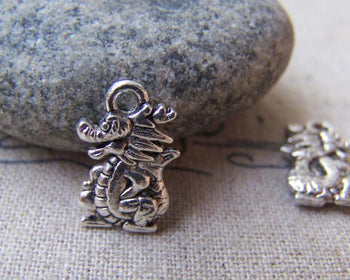 Accessories - 20 Pcs Of Antique Silver Chinese Dragon Charms 10x15mm A1170