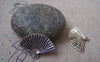 Accessories - 20 Pcs Of Antique Silver Chinese Flower Folding Fan Charms 17x24mm A4943