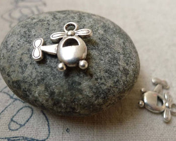 Accessories - 20 Pcs Of Antique Silver Chopper Helicopter Charms  13x15mm A6188