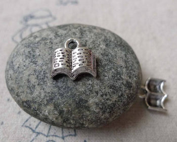 Accessories - 20 Pcs Of Antique Silver Classic Book Charms  8x12mm A6822