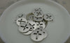 Accessories - 20 Pcs Of Antique Silver Cross Filigree Round Cut Out Charms Pendant 14x17mm A5874