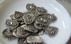 Accessories - 20 Pcs Of Antique Silver Double Heart Charms 11x17mm A4248