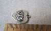 Accessories - 20 Pcs Of Antique Silver Double Heart Charms 11x17mm A4248