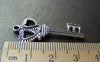 Accessories - 20 Pcs Of Antique Silver Double Heart Key Charms 17x35mm A1230