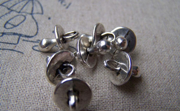 Accessories - 20 Pcs Of Antique Silver Dummy Pacifier Soother Charms 10x14mm A850