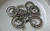 Accessories - 20 Pcs Of Antique Silver Filigree Clock Charms 20x25mm  A6139