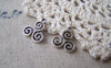Accessories - 20 Pcs Of Antique Silver Filigree Flower Spiral Coiled Charms 13x16mm A1950