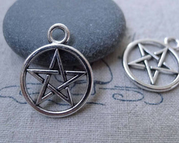 Accessories - 20 Pcs Of Antique Silver Filigree Star Ring Charms 20mm A7677