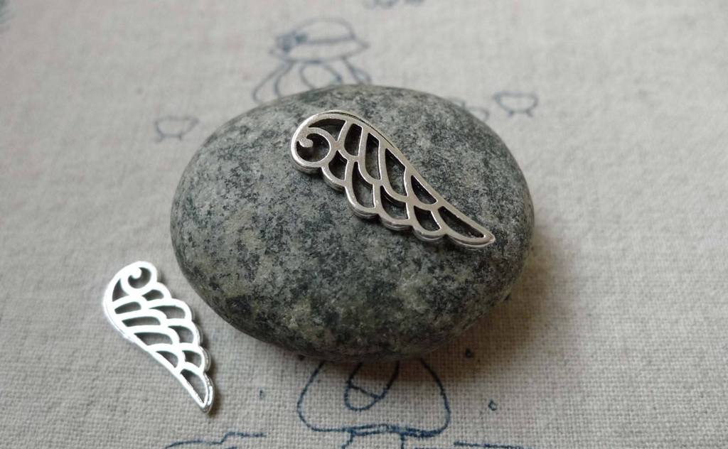 Accessories - 20 Pcs Of Antique Silver Filigree Wing Charms 9x23mm A6470