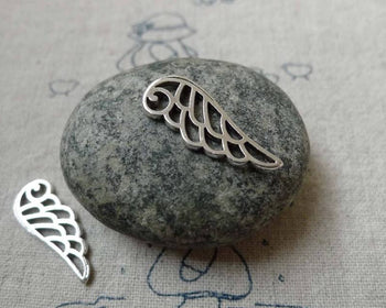Accessories - 20 Pcs Of Antique Silver Filigree Wing Charms 9x23mm A6470