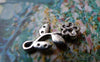 Accessories - 20 Pcs Of Antique Silver Flower Branch Charms 10x19mm A5687