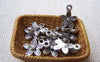 Accessories - 20 Pcs Of Antique Silver Flower Charms Pendants 11mm A1062