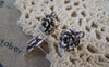 Accessories - 20 Pcs Of Antique Silver Flower Earring Posts With Loop Steel Pin 12mm A5419