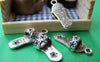 Accessories - 20 Pcs Of Antique Silver  Flower Flip Flop Charms 10x20mm A3287