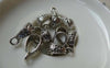 Accessories - 20 Pcs Of Antique Silver Flower Necklace Bail Charms 7x17mm A5590