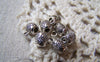 Accessories - 20 Pcs Of Antique Silver Flower Necklace Drum Bail Charms 6mm A5721