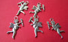 Accessories - 20 Pcs Of Antique Silver Flying Angel Charms Double Sided 14x24mm A1530