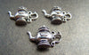 Accessories - 20 Pcs Of Antique Silver Half Teapot Charms 15x21mm A1294