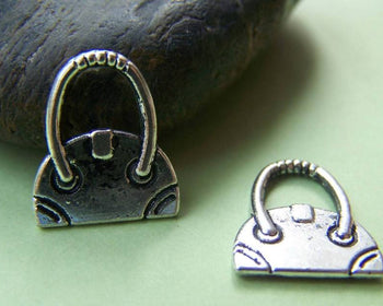 Accessories - 20 Pcs Of Antique Silver Handbag Charms Pendants 14x16mm A882