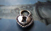 Accessories - 20 Pcs Of Antique Silver Heart Lock Charms 11x17mm  A2188