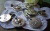 Accessories - 20 Pcs Of Antique Silver Heart Round Charms 15mm  A1358