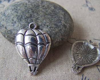 Accessories - 20 Pcs Of Antique Silver Hot Air Balloon Charms 17x25mm A3488