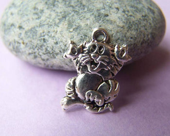Accessories - 20 Pcs Of Antique Silver Kitten Cat Charms 13x17mm A1171