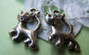 Accessories - 20 Pcs Of Antique Silver Kitten Cat Charms 15x22mm A1146