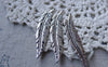 Accessories - 20 Pcs Of Antique Silver Long Feather Charms 9x44mm A7673
