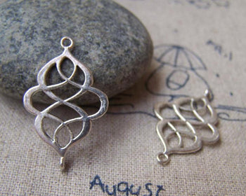 Accessories - 20 Pcs Of Antique Silver Lovely Chinese Knot Connector Charms 18x27mm A1127
