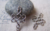 Accessories - 20 Pcs Of Antique Silver Lovely Chinese Knot Connector Charms 18x31mm A5637
