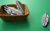 Accessories - 20 Pcs Of Antique Silver Lovely Feather Leaf Charms  9x30mm A1122