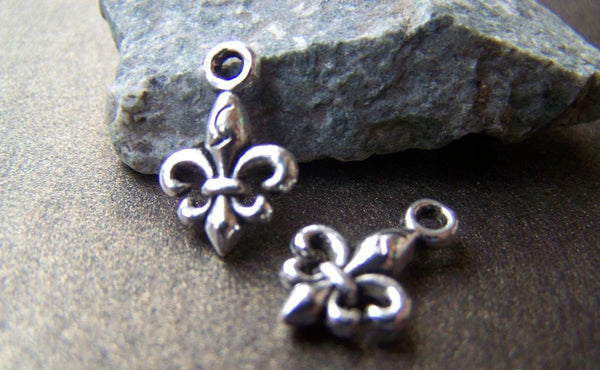 Accessories - 20 Pcs Of Antique Silver Lovely Flower Lily Charms 10x15mm A1124