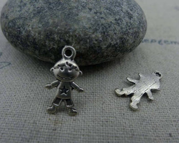 Accessories - 20 Pcs Of Antique Silver Lovely Little Star Boy Charms 9x15mm A1548