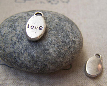 Accessories - 20 Pcs Of Antique Silver Oval Charms 8x15mm A3116