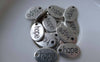 Accessories - 20 Pcs Of Antique Silver Oval Charms Double Sided 10x14mm A7576
