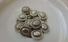 Accessories - 20 Pcs Of Antique Silver Oval Embossed Rondelle Flower Beads 10x12mm Double Sided A6211