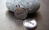 Accessories - 20 Pcs Of Antique Silver Peace Round Charms 13mm A1308