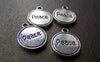 Accessories - 20 Pcs Of Antique Silver Peace Round Charms 13mm A1308