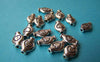 Accessories - 20 Pcs Of Antique Silver Rondelle Heart Beads 8x12mm Double Sided A1867