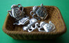 Accessories - 20 Pcs Of Antique Silver Rondelle Teapot Charms  13mm A1288