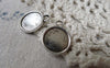Accessories - 20 Pcs Of Antique Silver Round  Base Settings Pendant Double Sided Match 12mm Cabochon A6885