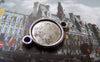 Accessories - 20 Pcs Of Antique Silver Round Cameo Base Setting Connector Match 10mm Cabochon A3225
