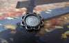 Accessories - 20 Pcs Of Antique Silver Round Flower Cameo Bezel Base Settings Match 8mm Cabochon  A3169