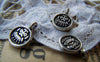 Accessories - 20 Pcs Of Antique Silver Round Tribal Face Charms 10x14mm A2786
