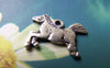 Accessories - 20 Pcs Of Antique Silver Running Horse Charms 14x18mm A553