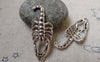 Accessories - 20 Pcs Of Antique Silver Scorpion Charms Pendants Double Sided 16x41mm A6042