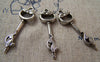 Accessories - 20 Pcs Of Antique Silver Skeleton Cat Key Charms 10x35mm A1233