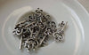 Accessories - 20 Pcs Of Antique Silver Skeleton Key Heart Key Charms 9x21mm A6455