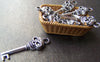 Accessories - 20 Pcs Of Antique Silver Skull Key Charms 8x28mm A1566